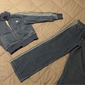 Adidas Blue Jean Jacket Casual Style